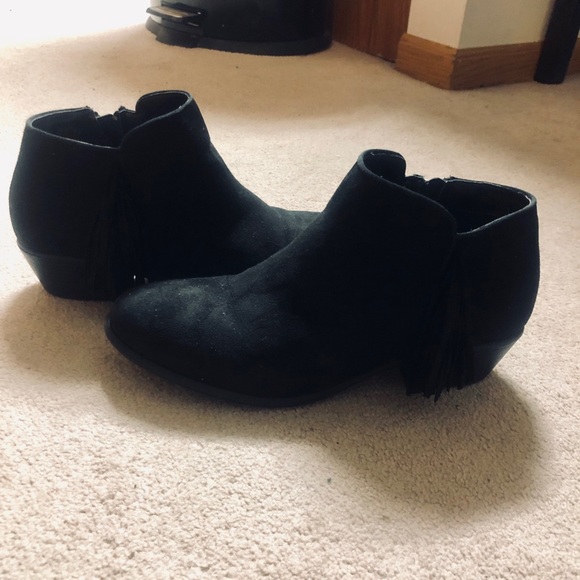 Black Fringe Booties - Picture 2 of 3